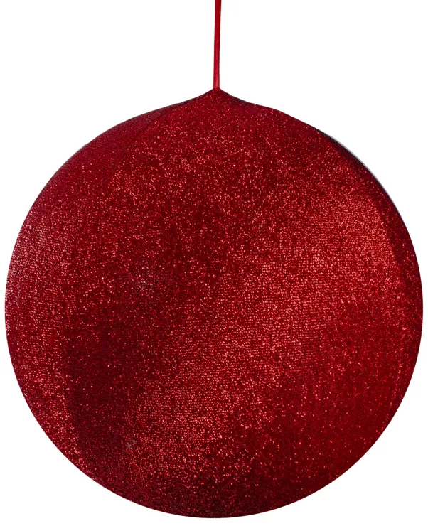 19.5" Red Tinsel Inflatable Christmas Ball Ornament Outdoor Decoration