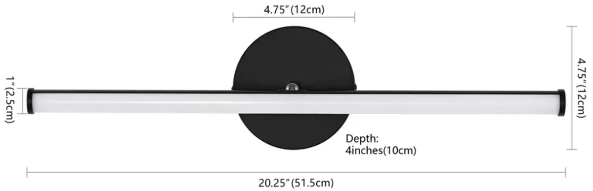 Emerson 1-Light Modern Industrial 360-Degree Rotatable Aluminum Integrated LED Vanity Light