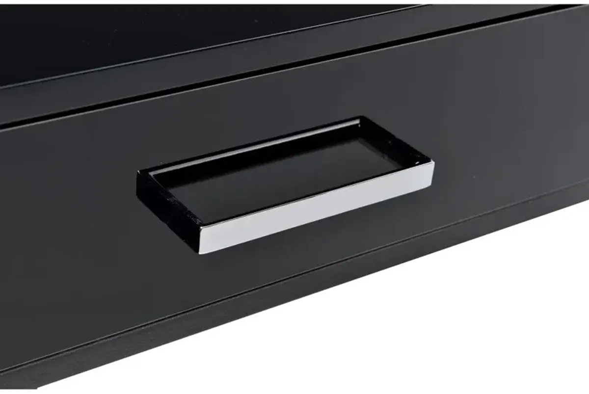 Coleen Desk, Black High Gloss & Chrome 92227