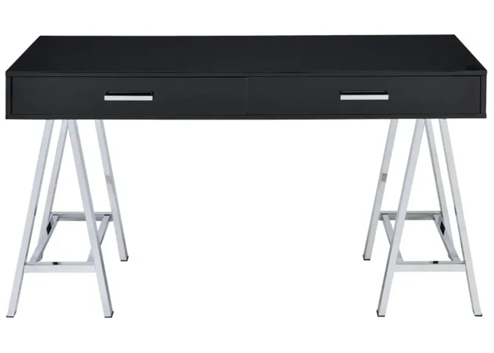 Coleen Desk, Black High Gloss & Chrome 92227