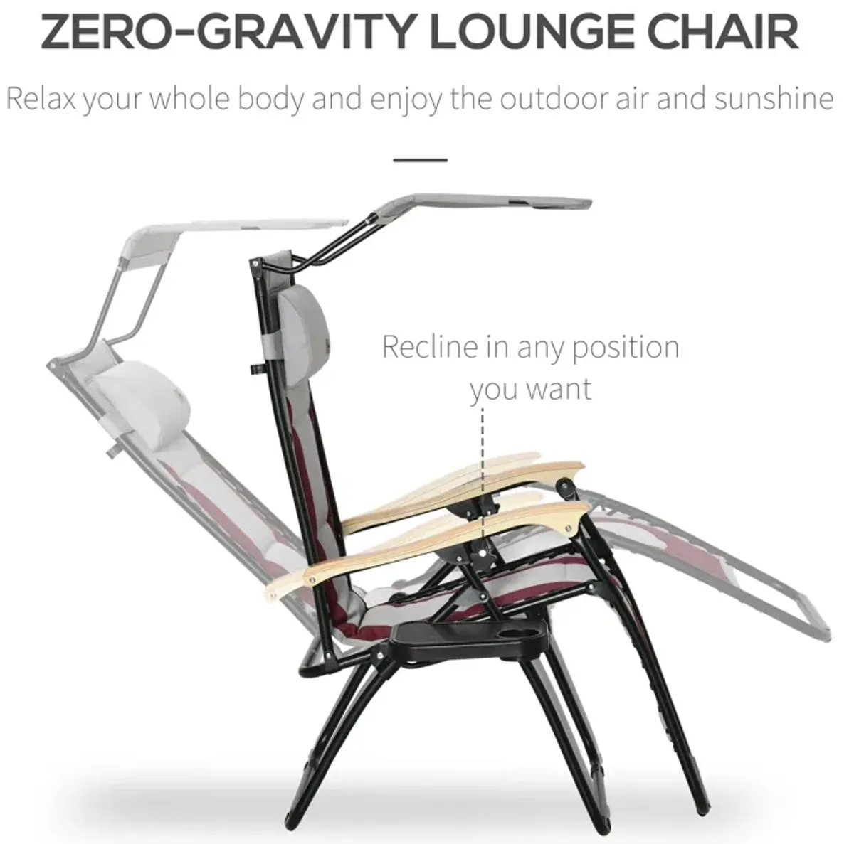 Outdoor Recliner: Zero Gravity Lounger with Canopy for Events