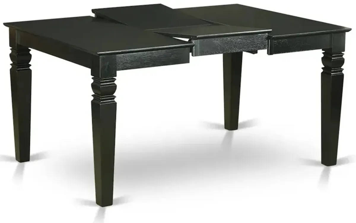 Weston  Rectangular  Dining  Table  with  18  in  butterfly  Leaf  in  Black