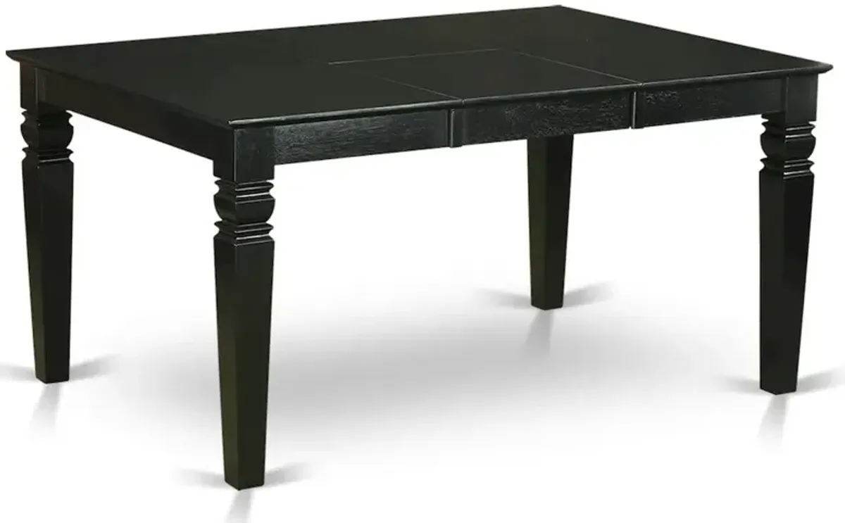 Weston  Rectangular  Dining  Table  with  18  in  butterfly  Leaf  in  Black