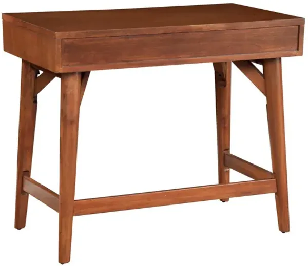 Writing Desk with 2 Drawers and Angled Legs, Brown-Benzara