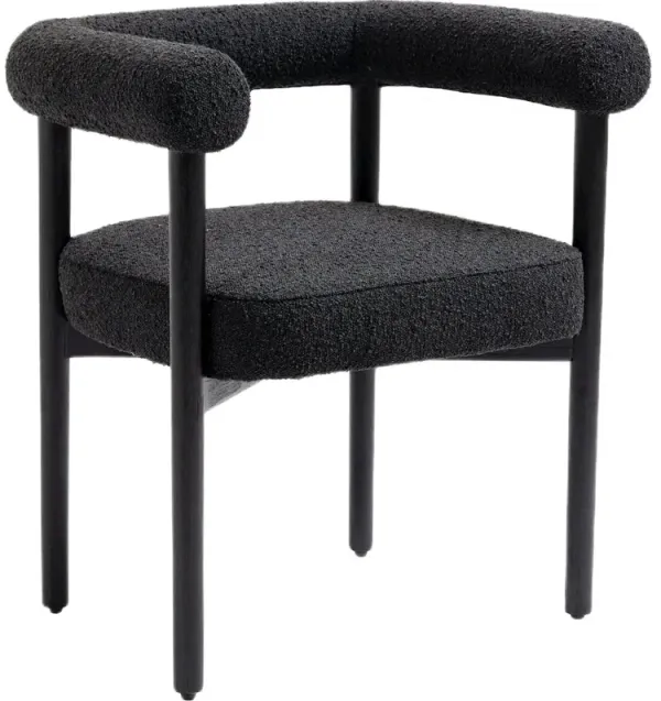 Meridian Furniture Hyatt Black Boucle Fabric Dining Chair