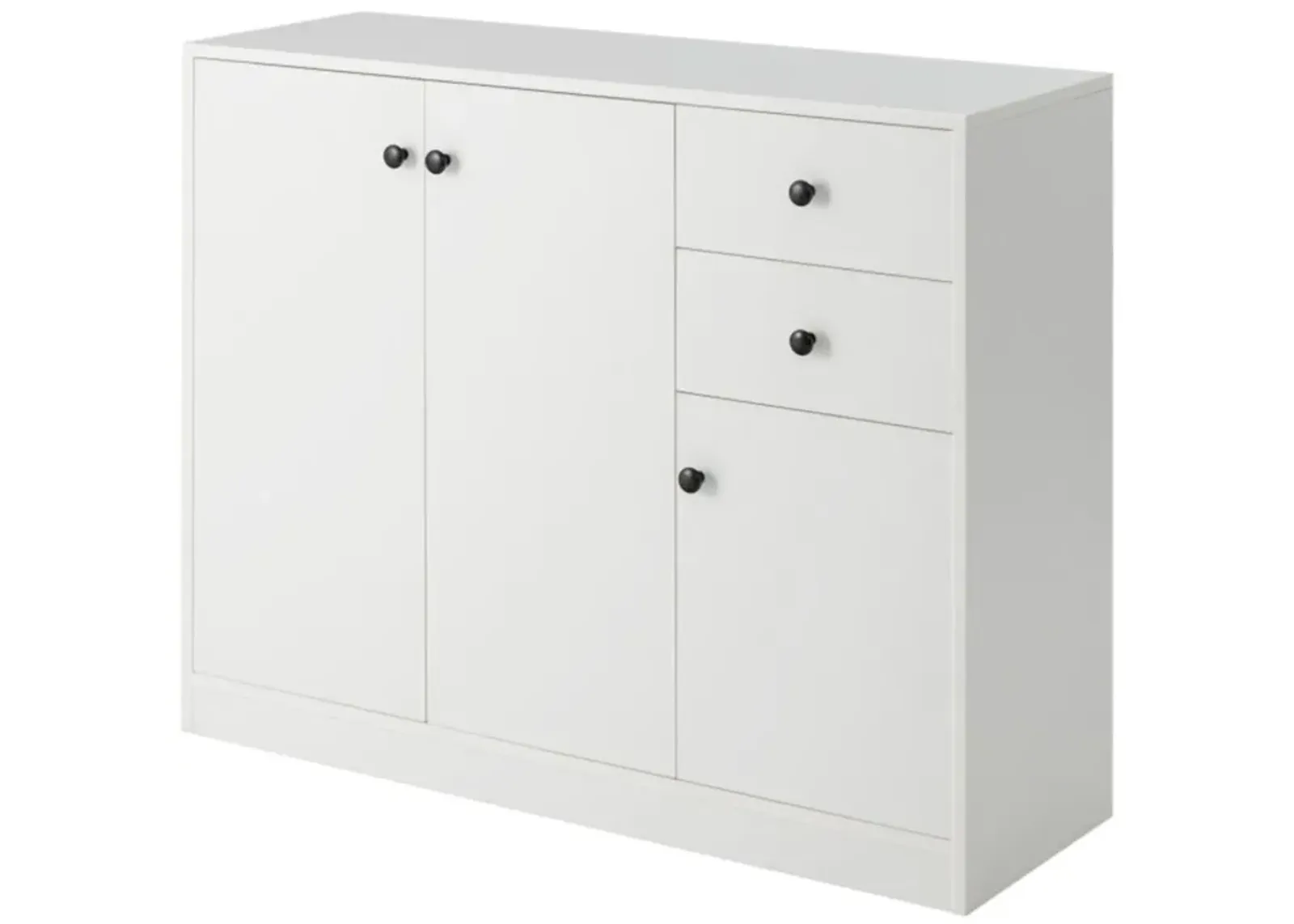 Hivvago Modern Buffet Sideboard with 2 Pull-out Drawers and Adjustable Shelf for Kitchen-White