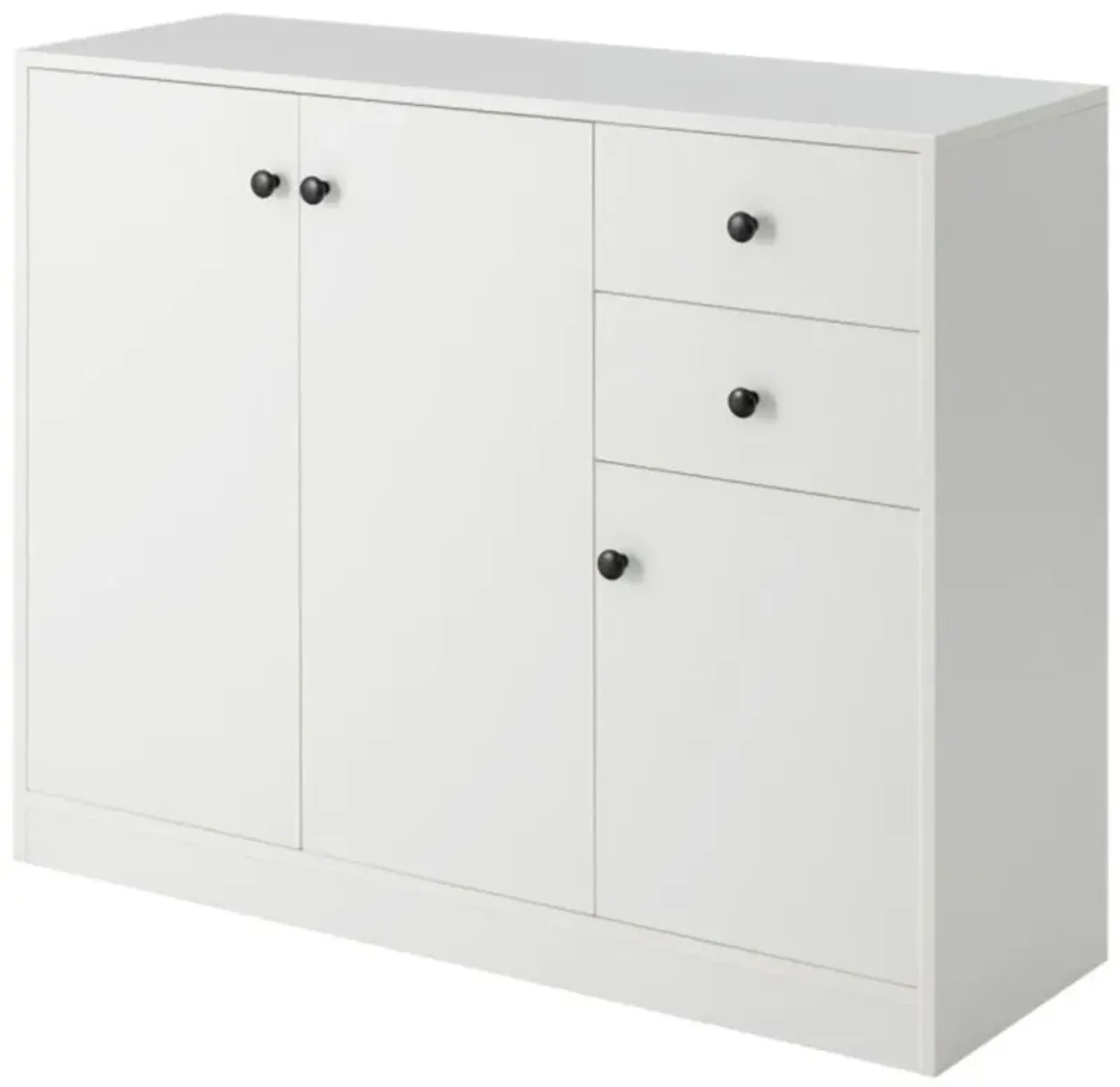 Hivvago Modern Buffet Sideboard with 2 Pull-out Drawers and Adjustable Shelf for Kitchen-White