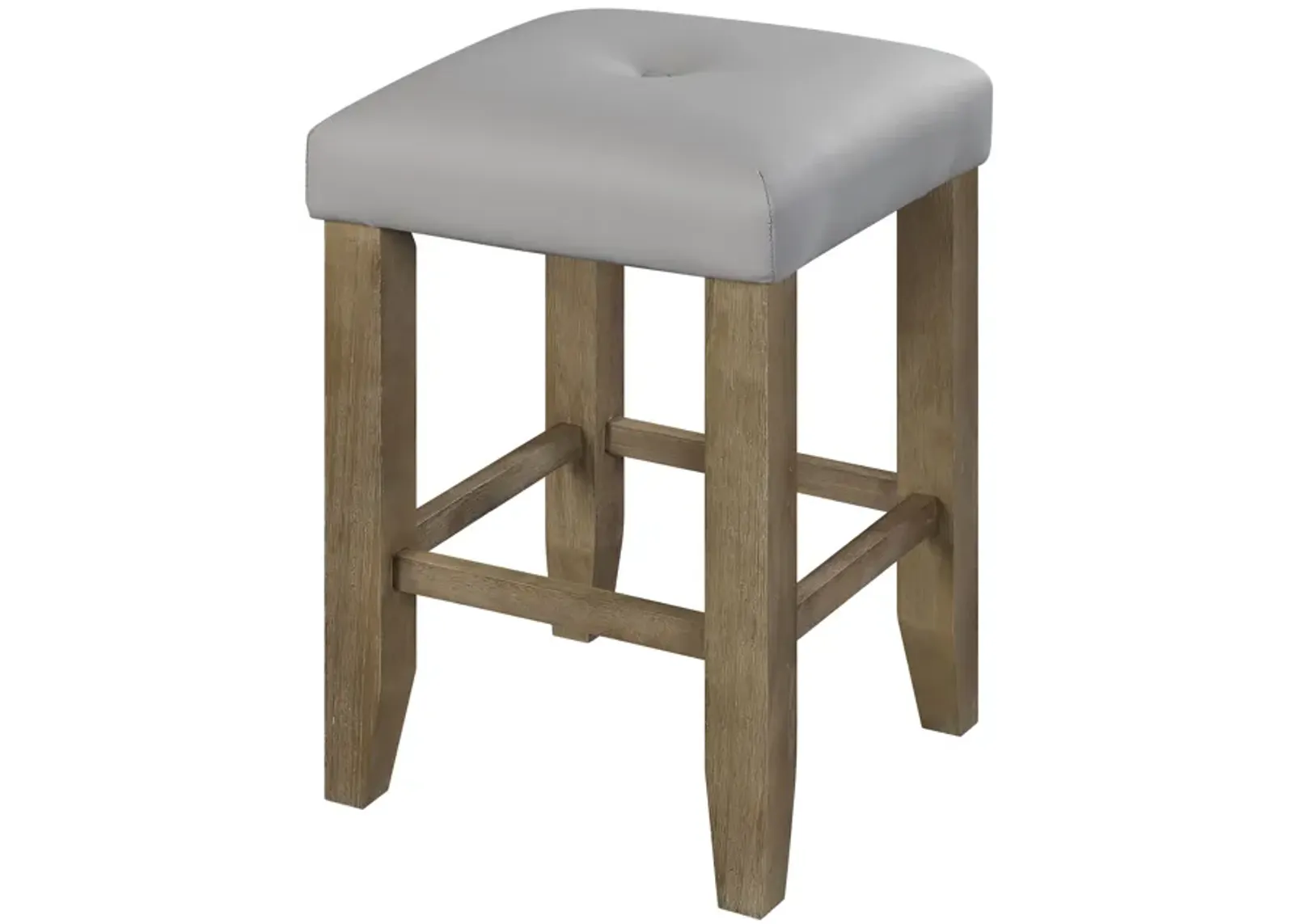 Charnell Counter Height Stool (Set-2) in Gary PU & Oak Finish