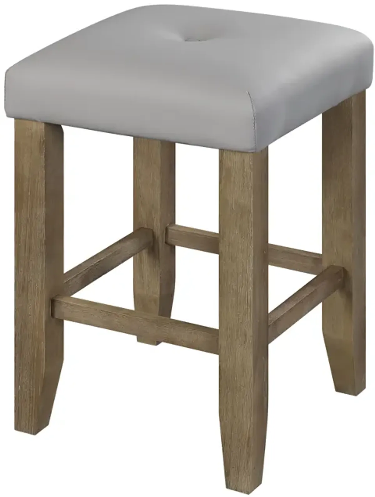 Charnell Counter Height Stool (Set-2) in Gary PU & Oak Finish