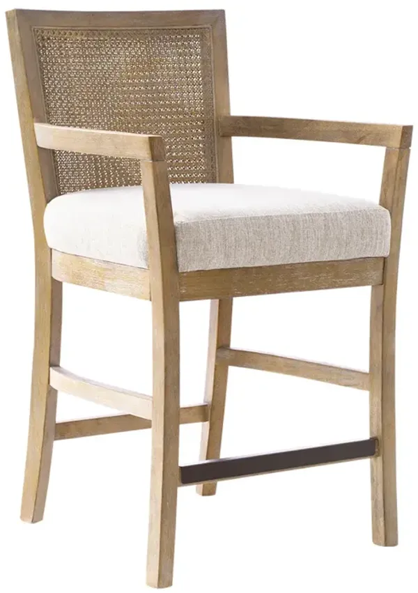 Gracie Mills Damian Solid wood frame Cane Back Counter Bar Stool