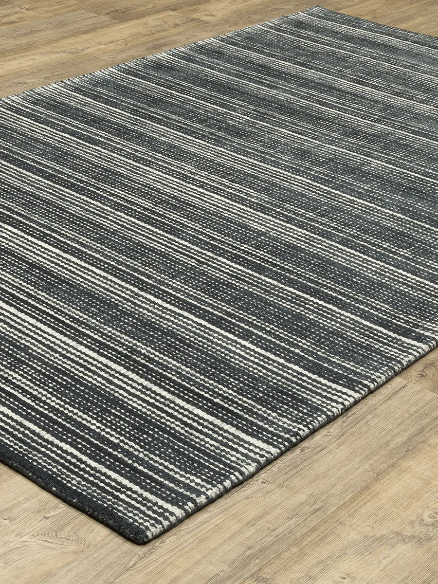 Circa 2'6" x 8' Black Rug