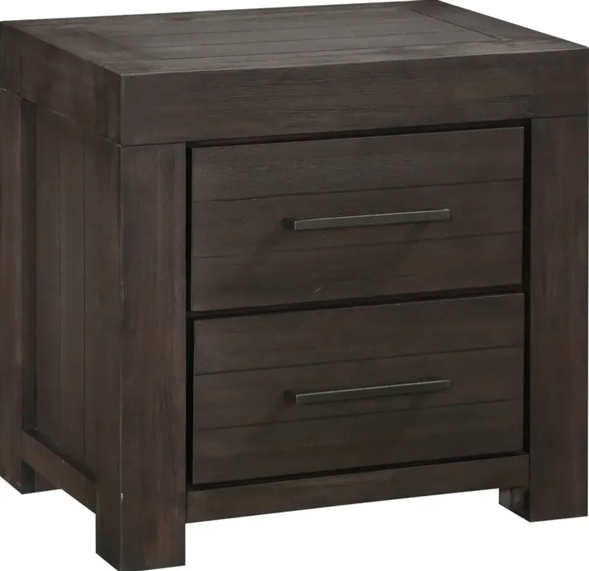 Heath Two Drawer Nightstand in Basalt Grey