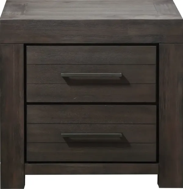Heath Two Drawer Nightstand in Basalt Grey