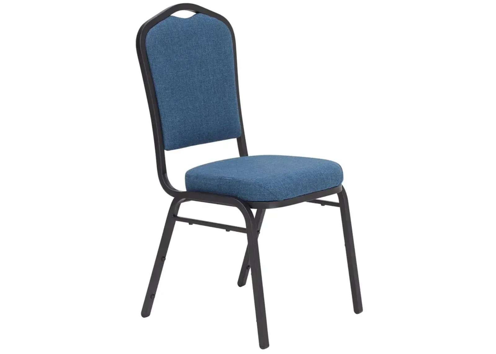 NPS® 9300 Series Deluxe Fabric Upholstered Stack Chair, Ebony Black Seat/Black Sandtex Frame