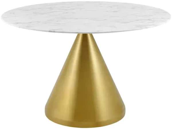 Modway - Tupelo 47" Artificial Marble Dining Table Gold White