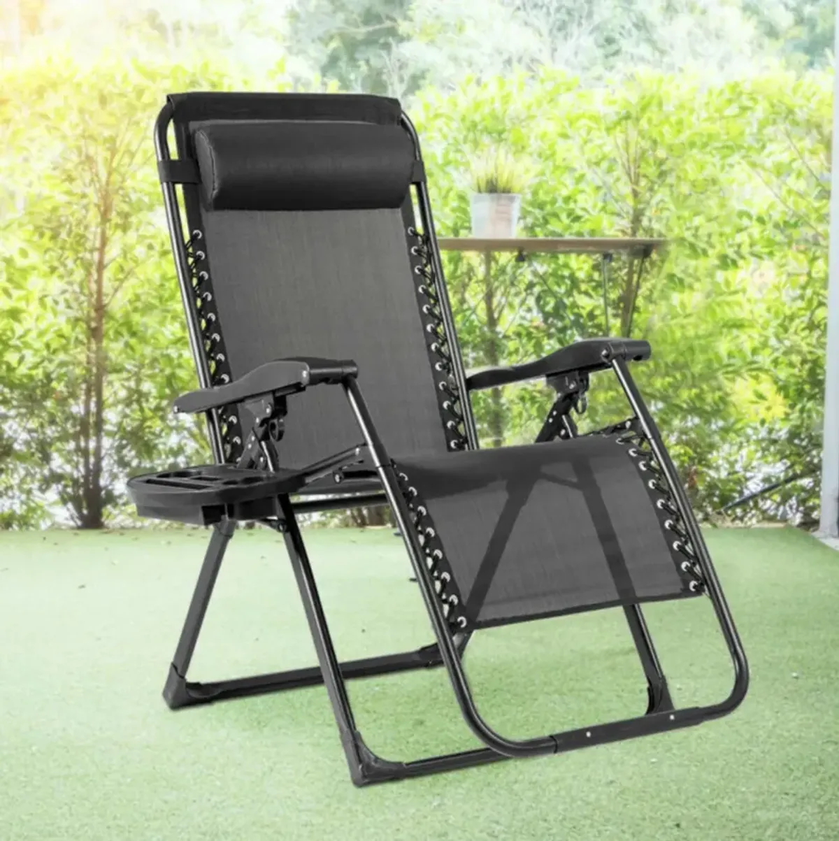 Hivvago Oversize Lounge Chair Patio Heavy Duty Folding Recliner