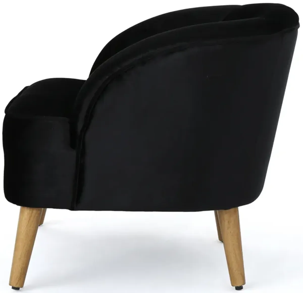 Merax Velvet Upholstery Accent Chair with Wooden Legs