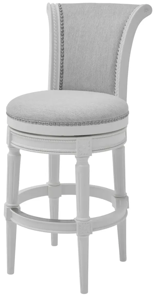 Hivvago Light Gray and White Solid Wood Swivel Bar Chair