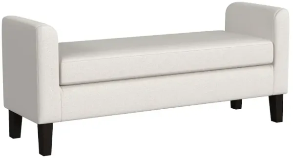 Rex Fabric Upholstered Accent Bench with Armrests Vanilla