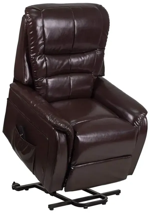 Flash Furniture HERCULES - Brown LeatherSoft Power Lift Recliner for Elderly