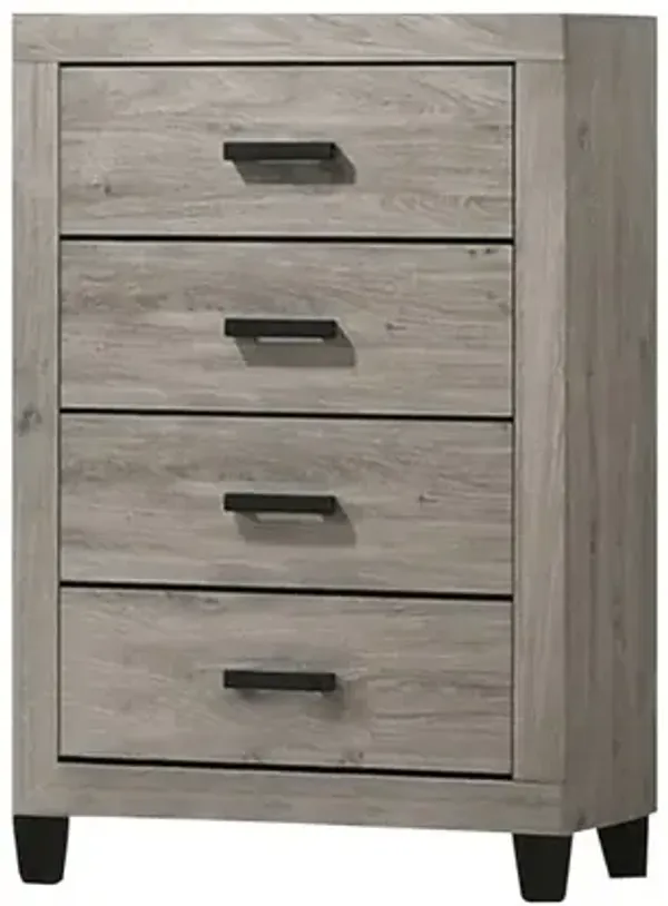 Best Quality Furniture Light grey 4-draer bedroom chest