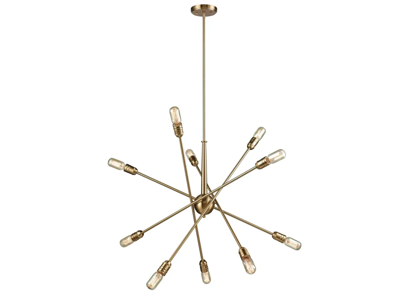 Delphine 33'' Wide 10-Light Chandelier in Satin Brass