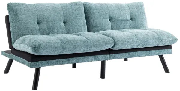 Convertible Sofa Bed Loveseat Futon - Adjustable Lounge Couch with Metal Legs