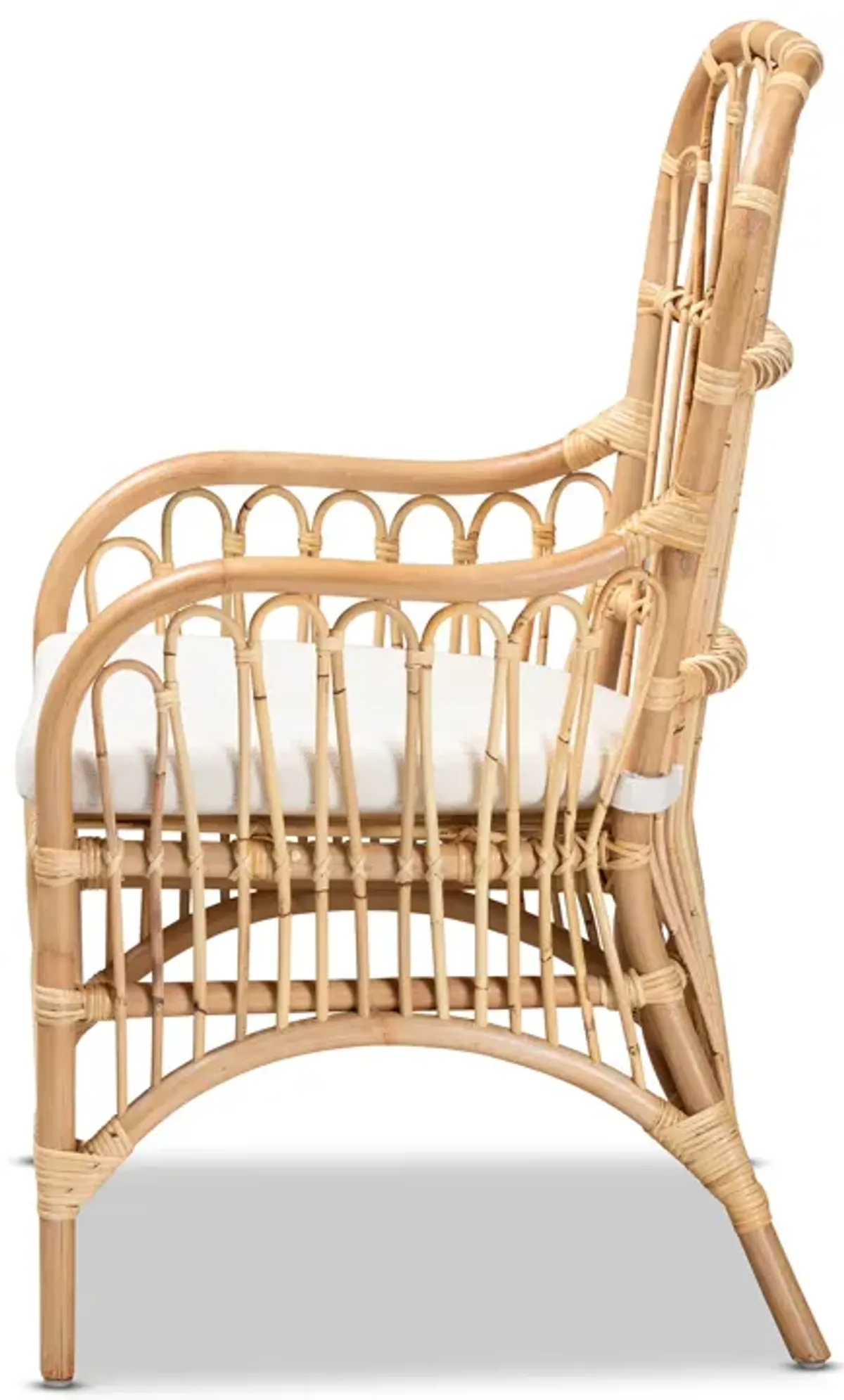 Baxton Studio Aya Modern and Contemporary Natural Finished Rattan Armchair