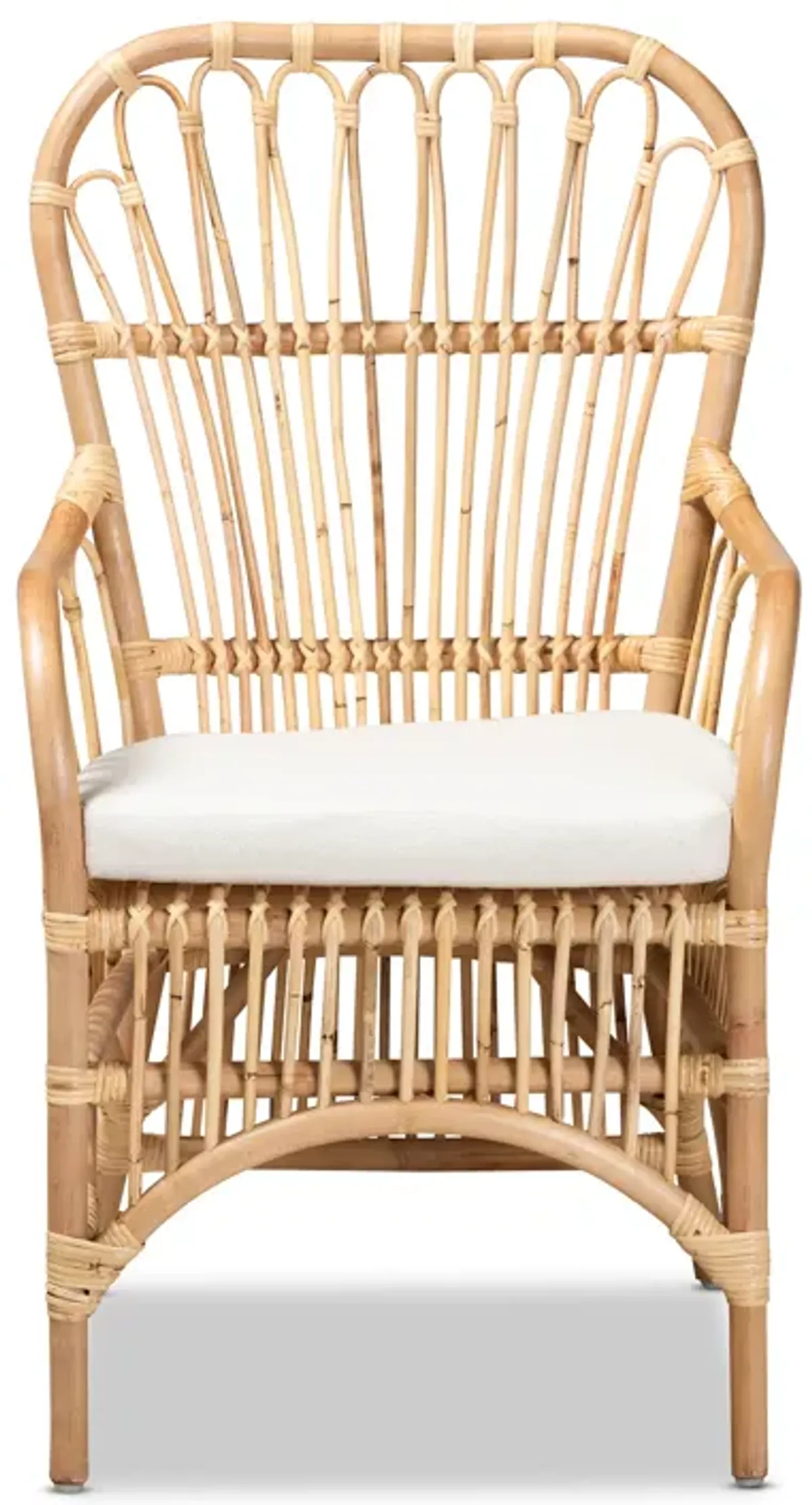 Baxton Studio Aya Modern and Contemporary Natural Finished Rattan Armchair
