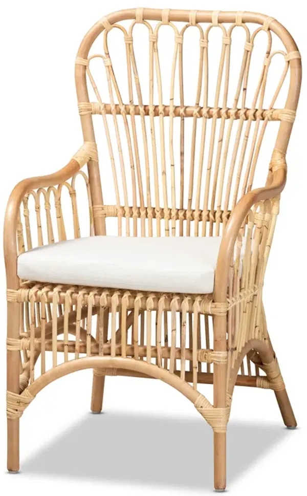 Baxton Studio Aya Modern and Contemporary Natural Finished Rattan Armchair