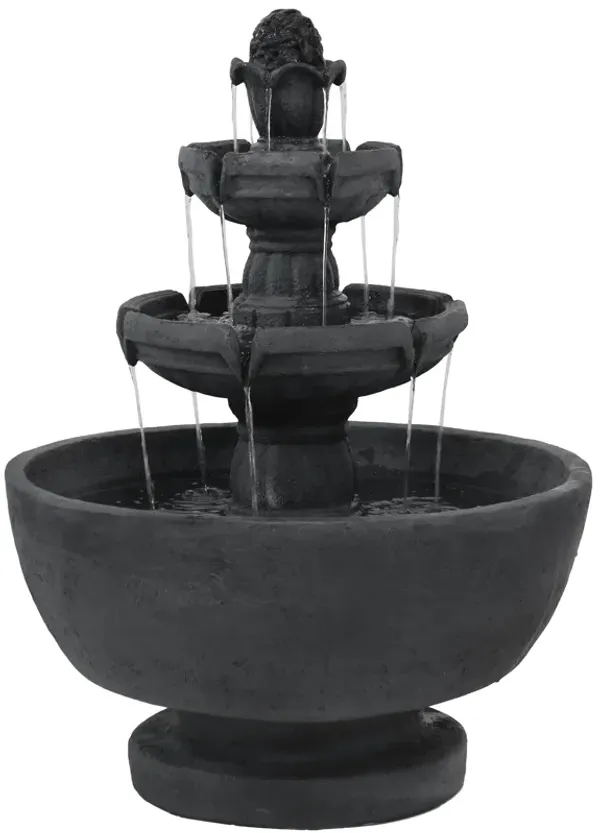 Sunnydaze Budding Fruition Polyresin Outdoor 3-Tier Water Fountain