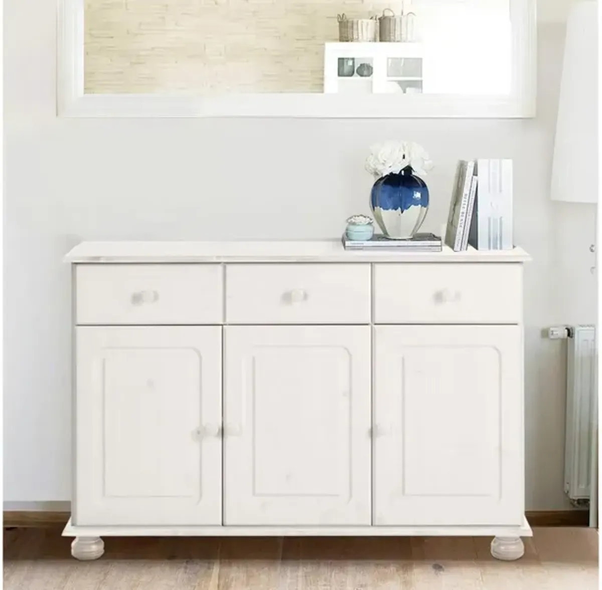 REALROOMS Chester Sideboard with 3 Drawers and 2 Cabinets