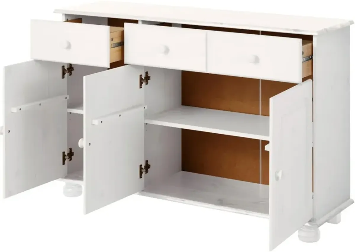 REALROOMS Chester Sideboard with 3 Drawers and 2 Cabinets