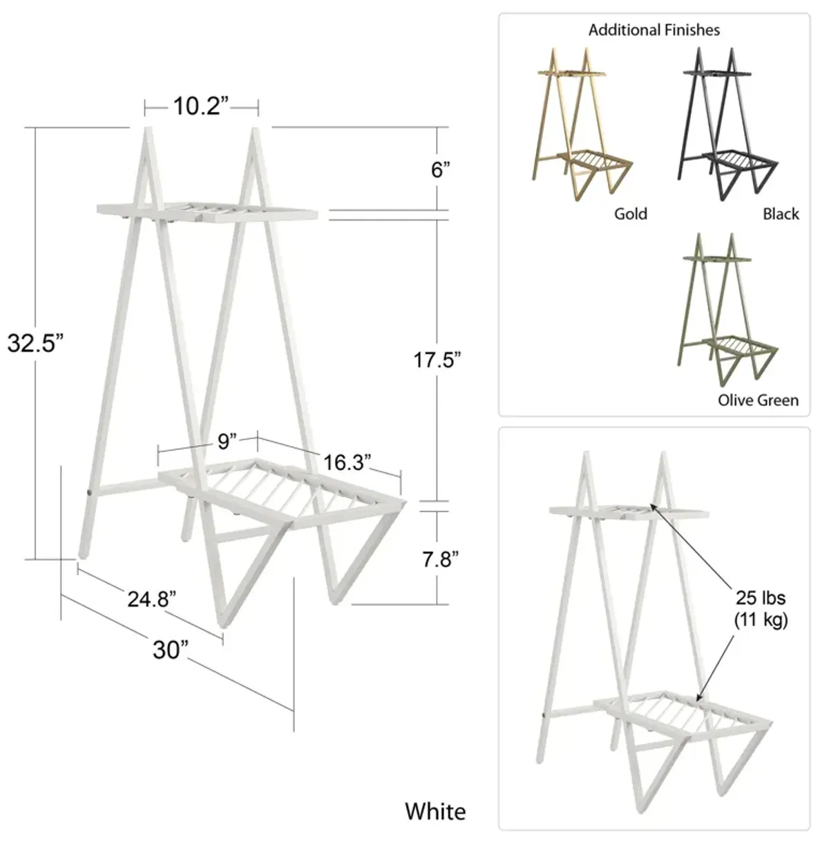 Ameriwood Home Wallflower Plant Stand