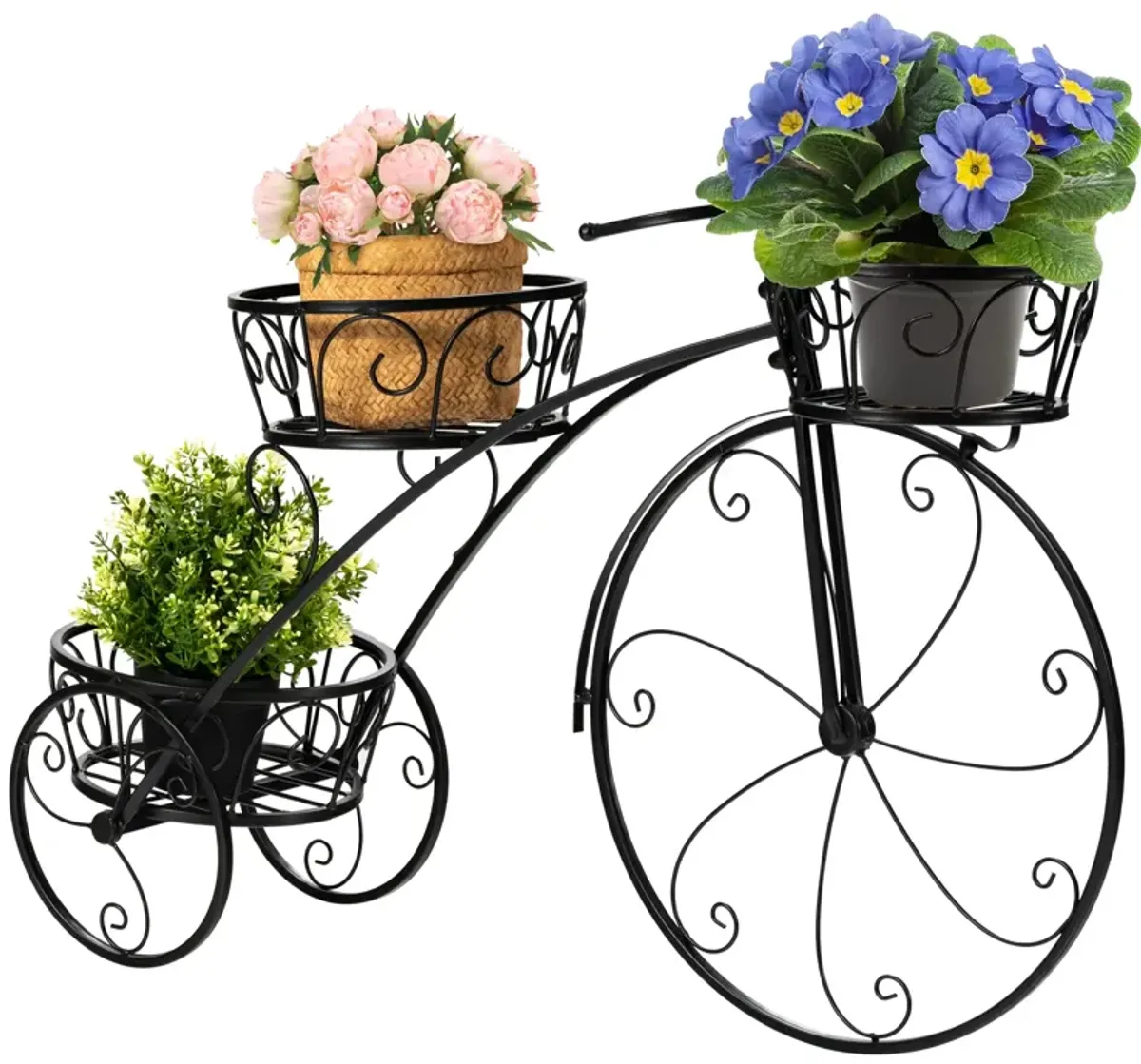 Tricycle Plant Stand Flower Pot Cart Holder in Parisian Style