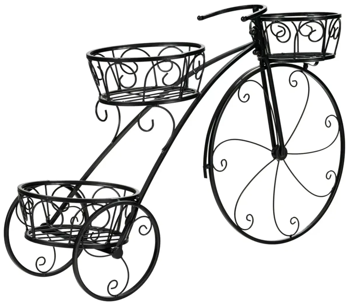 Tricycle Plant Stand Flower Pot Cart Holder in Parisian Style