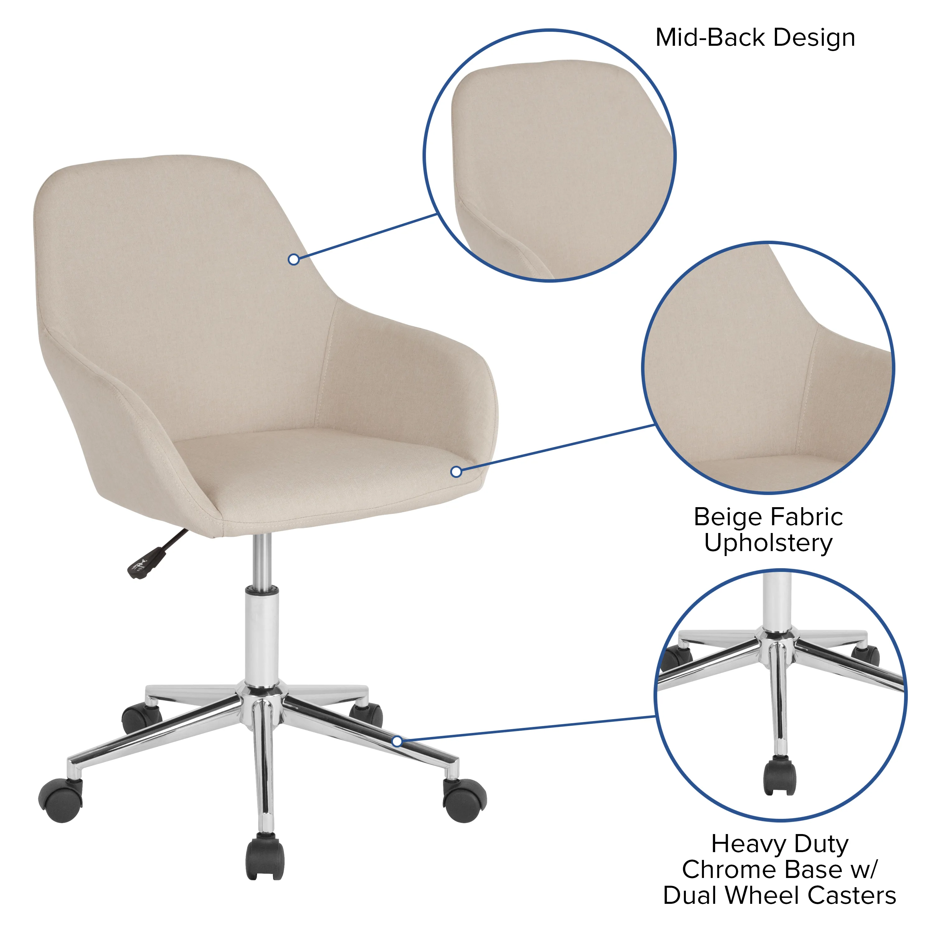 Cortana Home and Office Mid-Back Chair