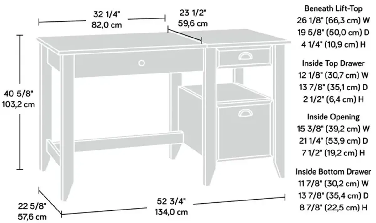 Sauder Shoal Creek Lift Top Desk Jw