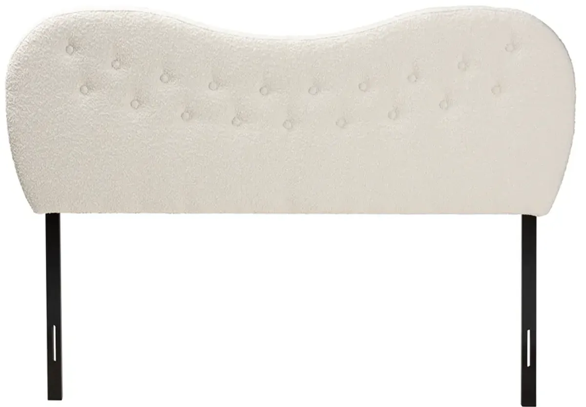 Baxton Studio Brantley Modern Cream Boucle Fabric Queen Size Headboard