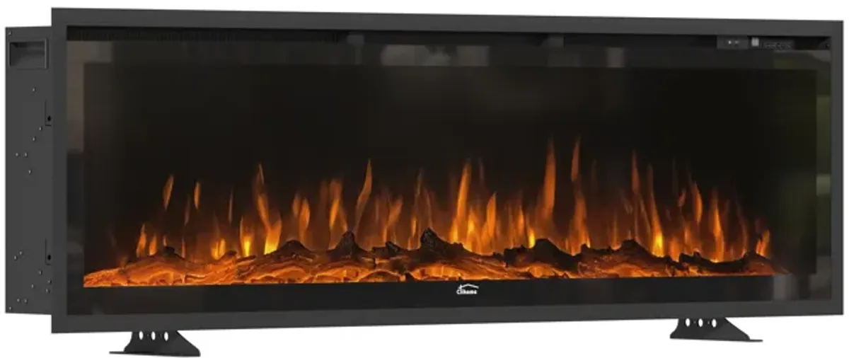 60 in. Recessed Wall-Mounted Freestanding Multifunction Electric Fireplace