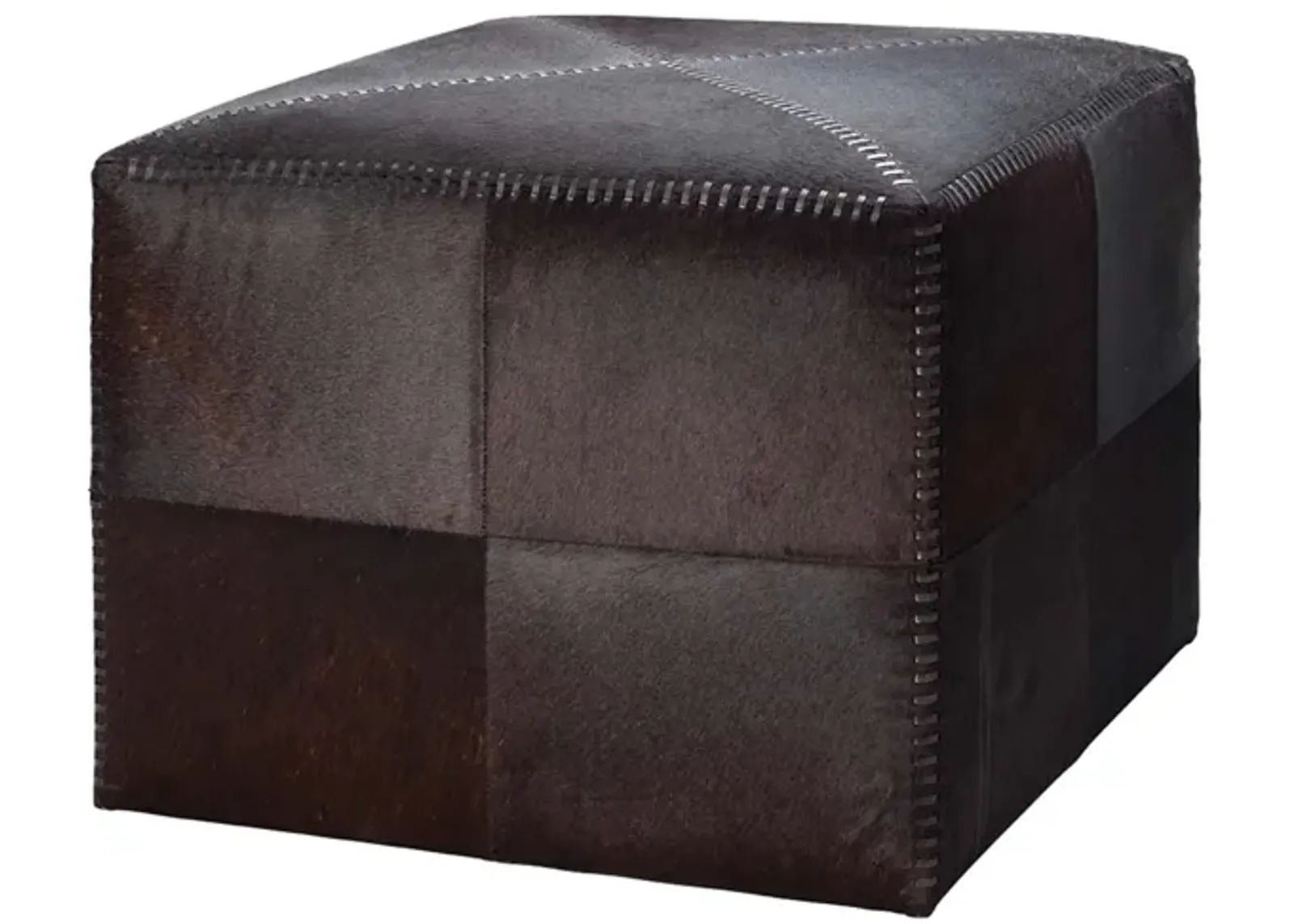 Espresso Large Hair on Hide Ottoman