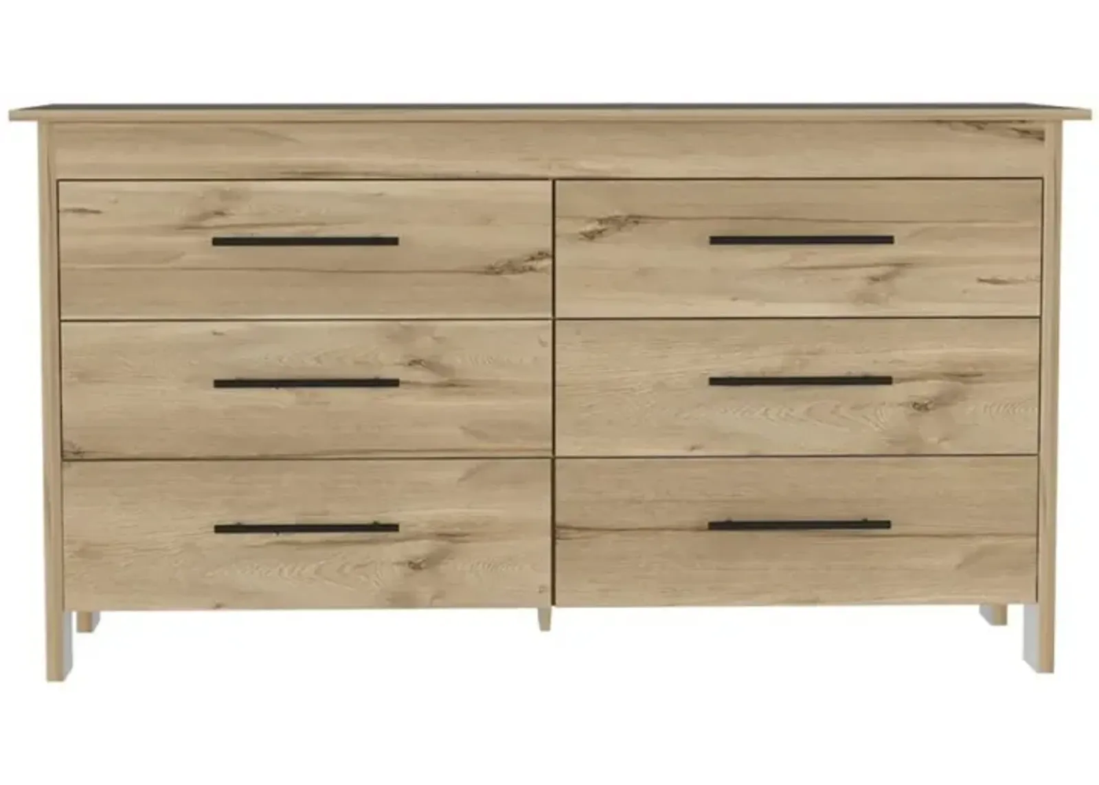 Southington 6-Drawer Rectangle Dresser Light Oak And White