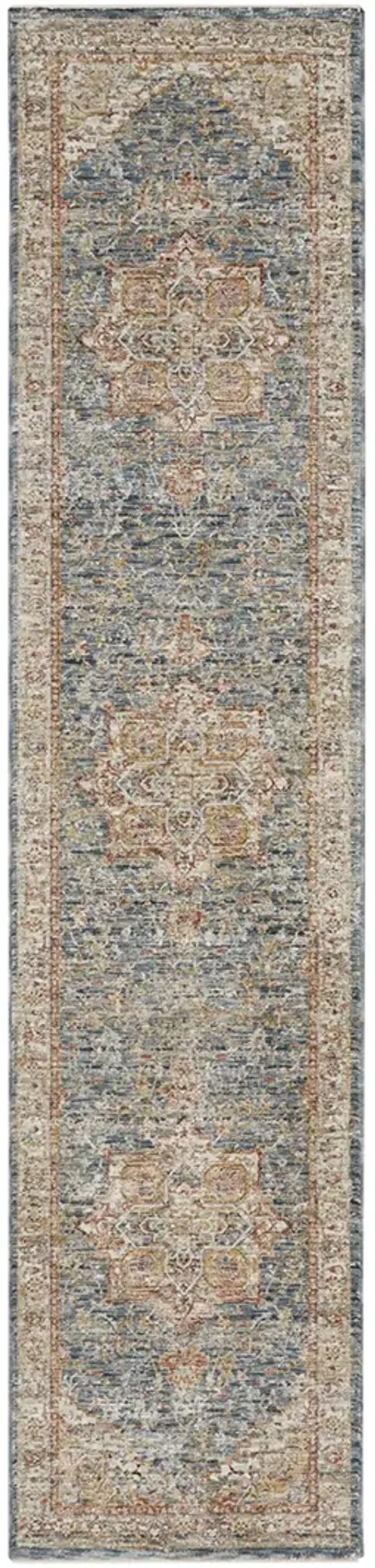 Sahar SHR06 Ivory/Blue 2'3" x 10'2" Rug