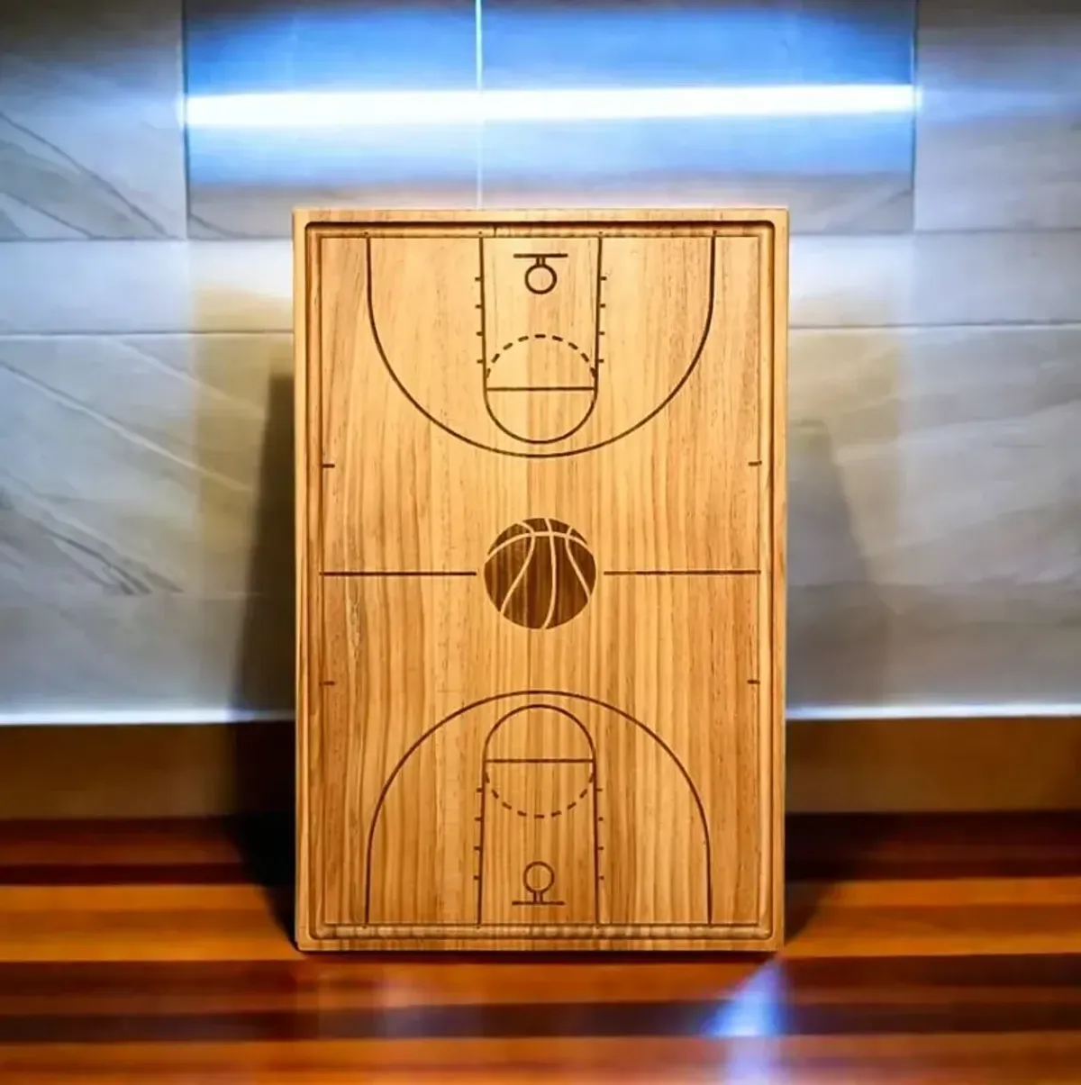 Basketball Court Wood Board - 18" x 12"