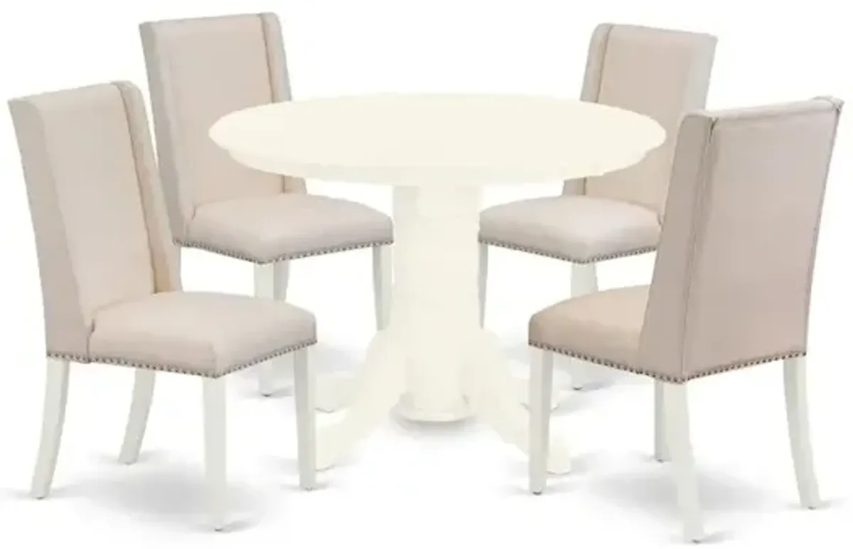 Dining Room Set Linen White, SHFL5-WHI-01