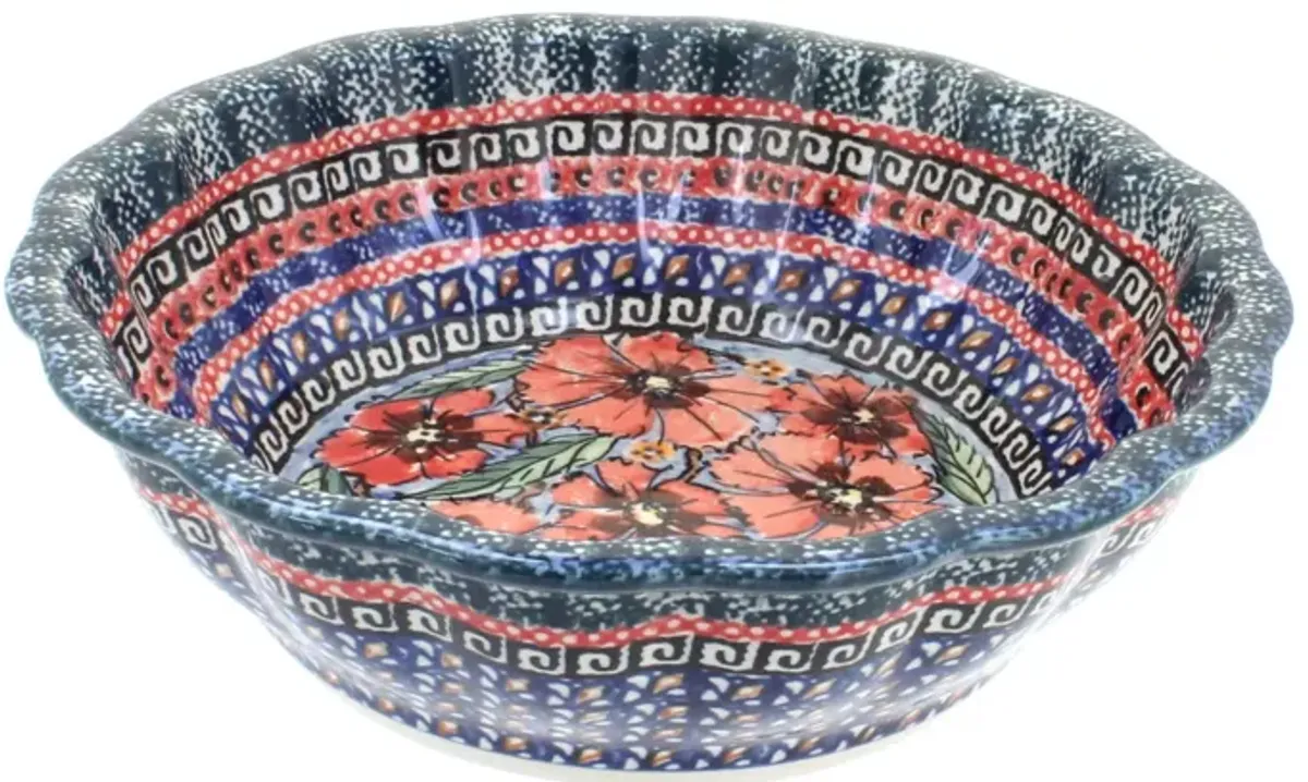 Blue Rose Polish Pottery Nature Medium Scallop Bowl