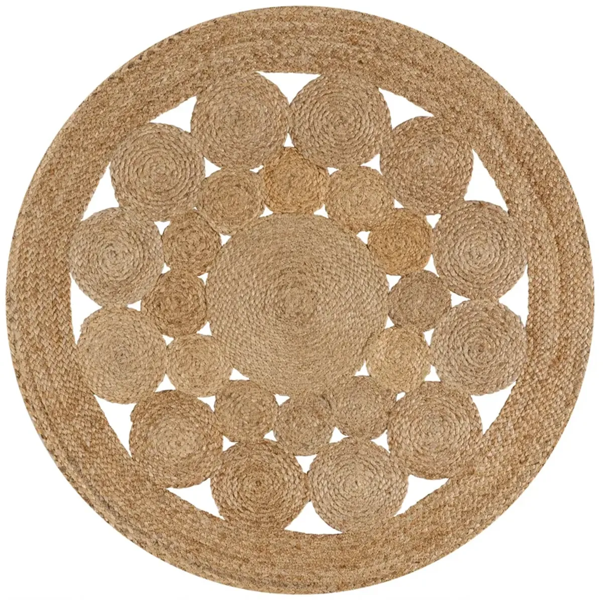 Cassia Round Natural Jute Boho Circle Natural Round Area Rug