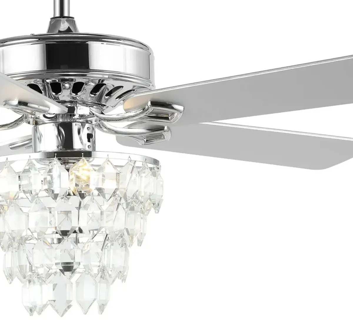 Mindy 3-Light Glam Modern Crystal Shade LED Ceiling Fan With Remote