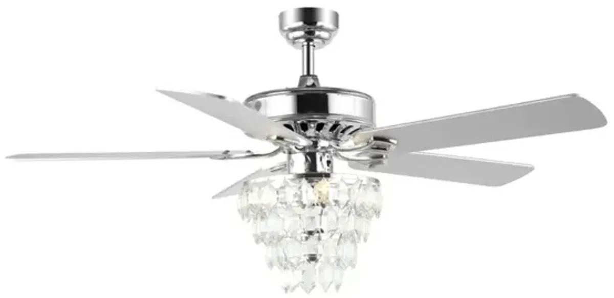 Mindy 3-Light Glam Modern Crystal Shade LED Ceiling Fan With Remote