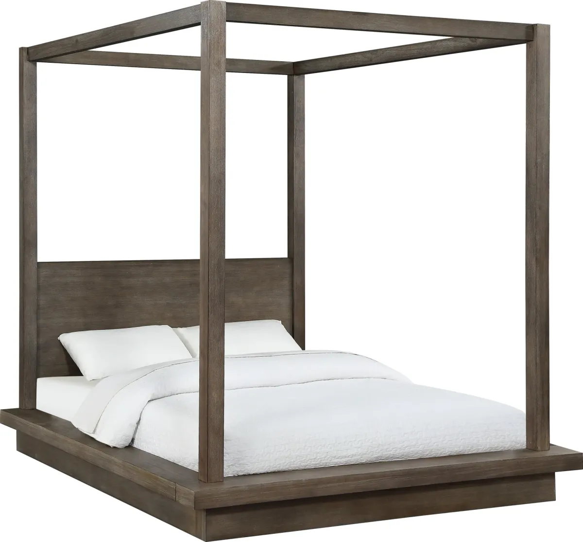 Melbourne Queen-Size Canopy Bed in Dark Pine